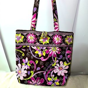 Vera Bradley Recycled Cotton Large Vera Shoulder Tote Bag Rain Forest Canopy